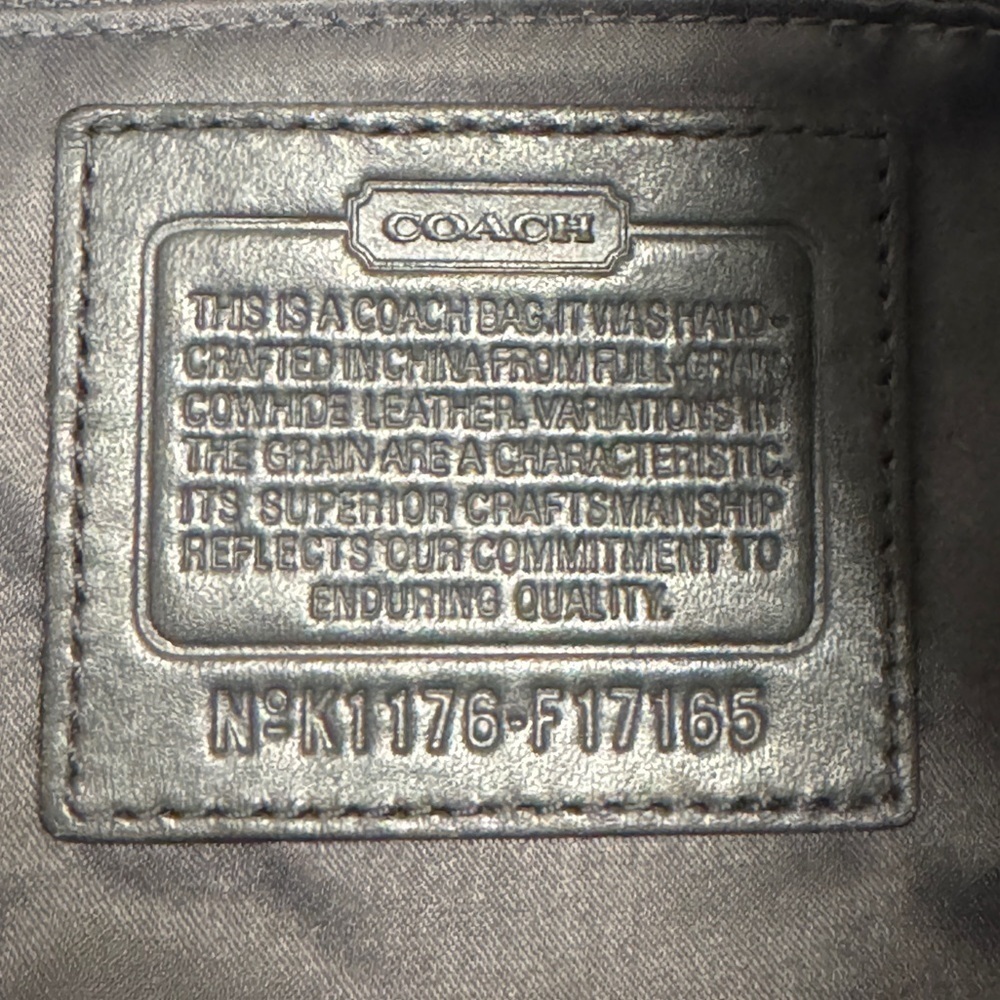 COACH ๐ฅ Brooke Leather Pewter Silver Metallic Hobo Bag Purse - Picture 9 of 9